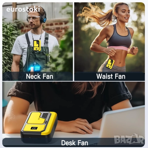 Мини вентилатор Kukiwhy, USB акумулаторен, 3 скорости, снимка 5 - Вентилатори - 52296966