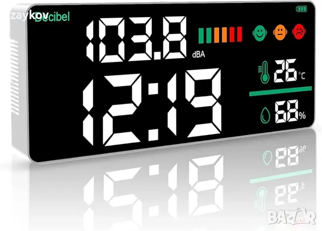 Стенен шумомер LYCEBELL, 30-130 dB голям LCD дисплей