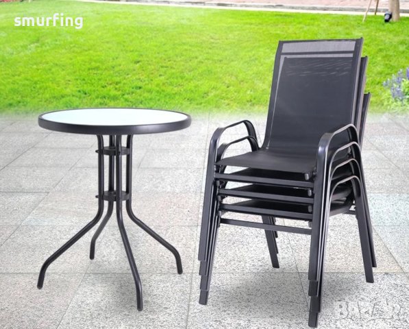 ПРОМОЦИЯ! Градински комплект - маса с 4 стола от плат, снимка 3 - Столове - 42807639