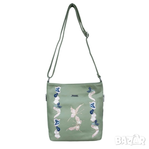 Нежна дамска чанта с флорална бродерия, снимка 7 - Чанти - 52098245