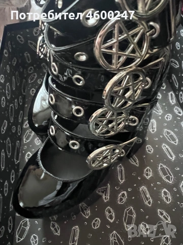 Killstar Лачени готик платформи, снимка 3 - Дамски обувки на ток - 54184446