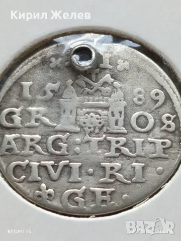 Сребърна монета 3 гроша 1589г. Сигизмунд трети Херцогство Ливония 28461, снимка 9 - Нумизматика и бонистика - 50020689