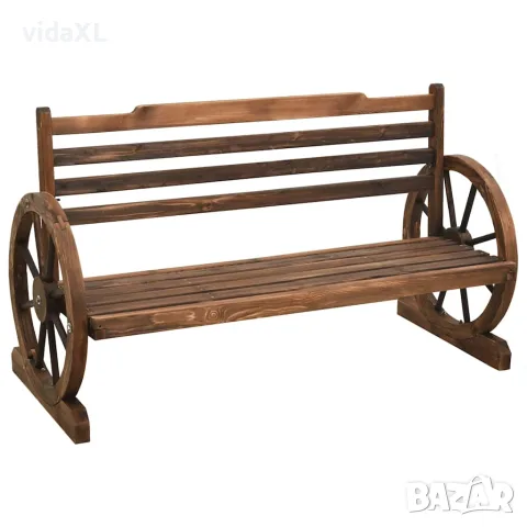 vidaXL Градинска пейка, 112 см, масивна ела, снимка 1 - Градински мебели, декорация  - 56146619
