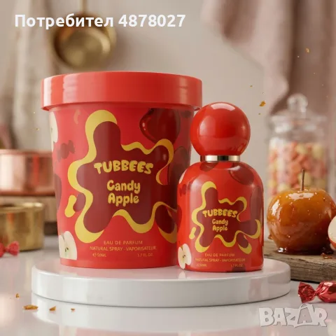 Детски парфюм Tubbees Candy Apple – Плодов гурме аромат със захарен памук, ябълка и ванилия - 50мл, снимка 4 - Унисекс парфюми - 55780564