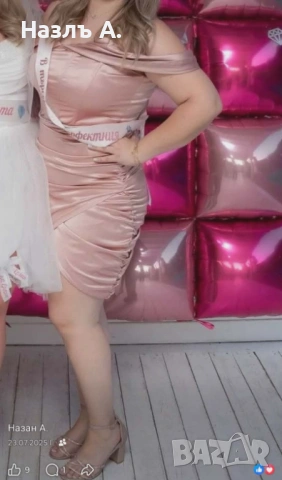 Рокля сатен, снимка 3 - Рокли - 54268739