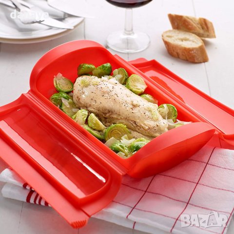 1713 Силиконова форма с капак за здравословно готвене, 650 ml