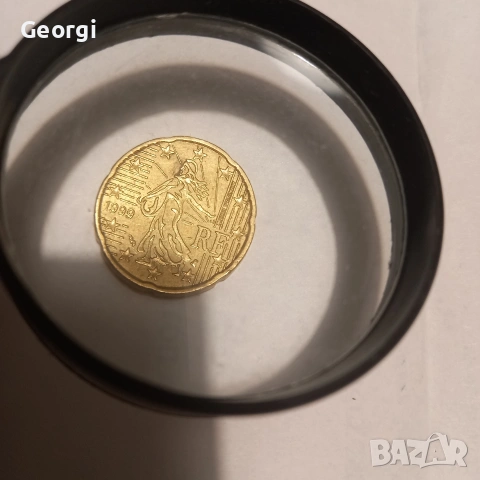 Продавам 20 евро цента – Франция, 1999, снимка 3 - Нумизматика и бонистика - 53251809