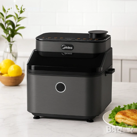 Midea DualTaste Air Fryer MF-CY75C2 – 7L капацитет, JuicyLock технология. , снимка 8 - Фритюрници - 53013171
