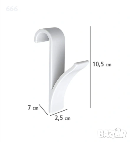 Комплект 4 куки за радиатор, пластмаса, бял, 2.5х10.5х7см, снимка 5 - Други стоки за дома - 53112244