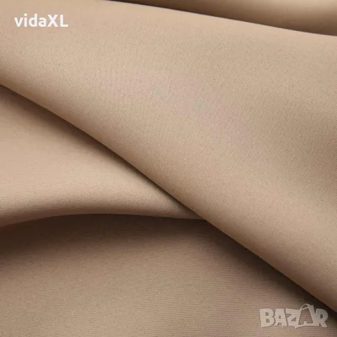 vidaXL Затъмняваща завеса с куки, таупе, 290x245 см, снимка 3 - Пердета и завеси - 56146041