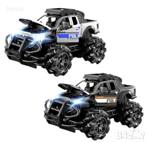 Много яка метална offroad кола Police с радиоуправление
