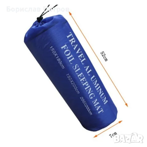 Постелка за къмпинг с двойно алуминиево покритие 150 см x 200 см, снимка 6 - Палатки - 55756203