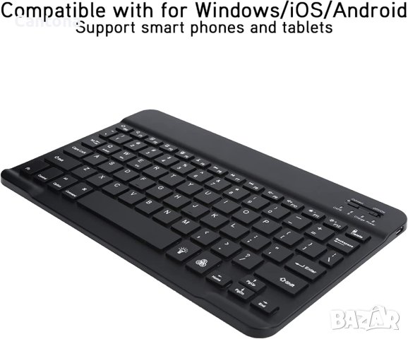 Bluetooth клавиатура, ултратънка клавиатура, 7 цвята подсветка, Android, Windows и IOS, снимка 3 - Клавиатури и мишки - 40727618