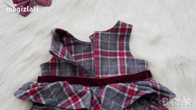 Карирана рокля H&M за бебе 6 месеца, снимка 3 - Бебешки рокли - 38915742