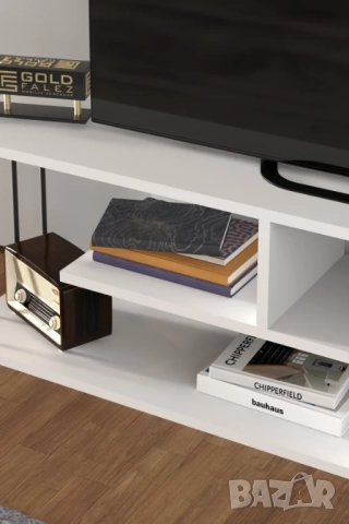 Шкаф за телевизор / Модерен ТВ шкаф в два цвята - бор/бял / ТВ секция, снимка 7 - Шкафове - 51816345