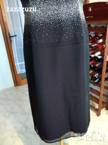 Дълга черна дамска рокля с бляскави мотиви, снимка 3 - Рокли - 30703699