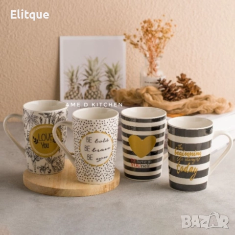 Керамична чаша, черно бели мотиви, 8.5X10.5CM, 200ML, снимка 9 - Чаши - 52854186