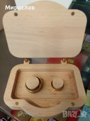 Сватбена кутийка за халки от бук., снимка 7 - Сватбени аксесоари - 49998386