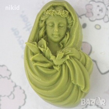 Момиче Дева Мария дълбок силиконов молд форма калъп фондан шоколад сапун гипс, снимка 3 - Форми - 29780102