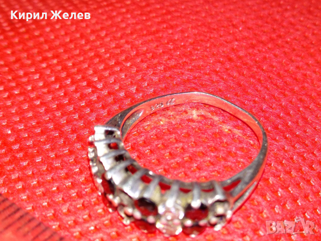 СТАР МАРКОВ СКЪПОЦЕНЕН СРЕБЪРЕН ПРЪСТЕН СРЕБРО 925 с МАРКАЗИТИ и ЦИРКОНИ Някои КАМЪНИ ЛИПСВАТ! 41813, снимка 9 - Пръстени - 44612632
