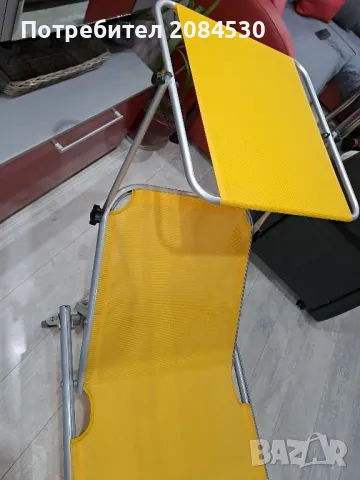 Алуминиев шезлонг със сенник 187/62см