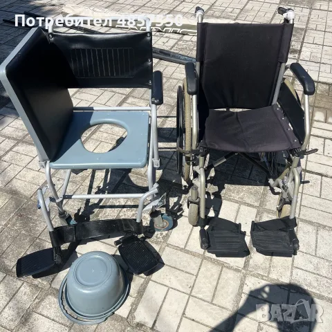 Инвалидна количка и тоалетен стол