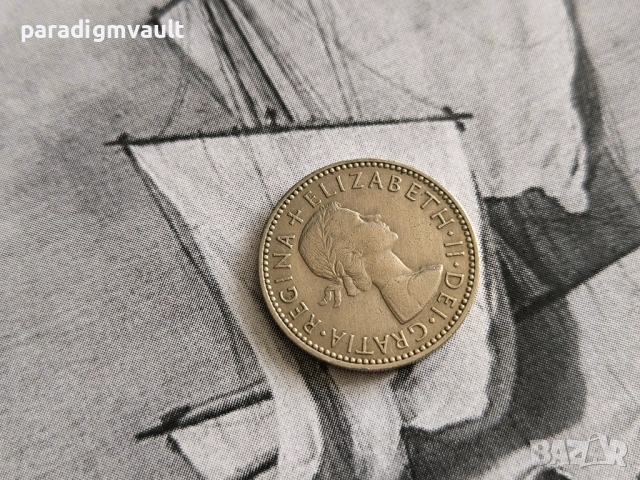 Монета - Великобритания - 1 шилинг | 1958г., снимка 2 - Нумизматика и бонистика - 54238169