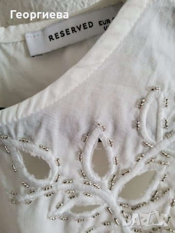 Бяла памучна риза с декорации, снимка 3 - Ризи - 37890370