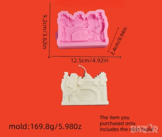 Молд дядо Коледа с камина , снимка 4 - Форми - 50741776