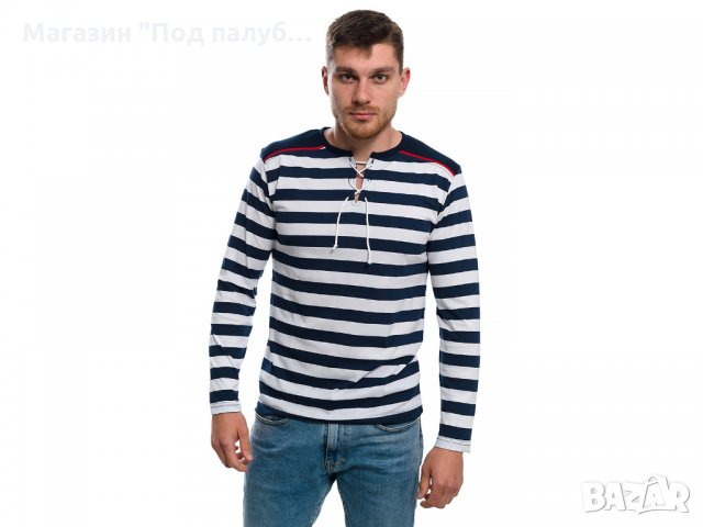 Нова мъжка моряшка блуза с дълъг ръкав с връзки, снимка 10 - Блузи - 27778277