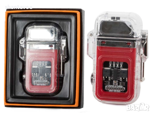 Плазмена водоустойчива запалка с фенер и USB, снимка 5 - Подаръци за мъже - 49369923