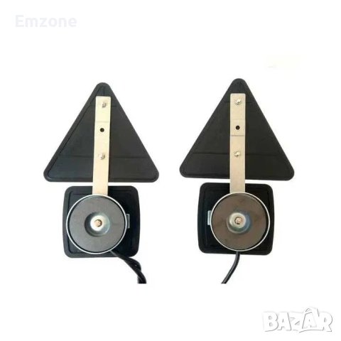 Комплект от 2 броя Универсални триъгълни стопове с магнит и кабели за ремарке, колесар, тир Е4 12V, снимка 3 - Аксесоари и консумативи - 40495198