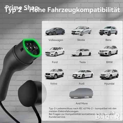 11kW зарядна станция, 3-фазна, WiFi, Type 2, 6м кабел, 2х RFID карти за достъп, LEISHENG ENERGY, снимка 7 - Аксесоари и консумативи - 56121251