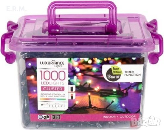 Луксозни коледни LED светлини 1000 лампички 19,9 метра Таймер 8 програми RGB украса декорация коледа, снимка 2 - Лед осветление - 42806577
