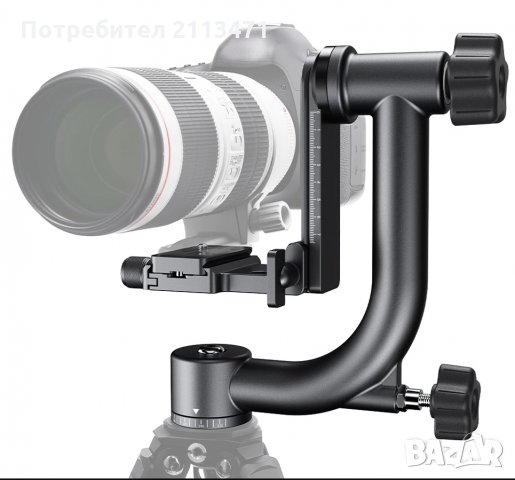 360-градусова панорамна глава за статив  с плоча за бързо освобождаване за телеобектив и DSLR камера, снимка 7 - Чанти, стативи, аксесоари - 35417883