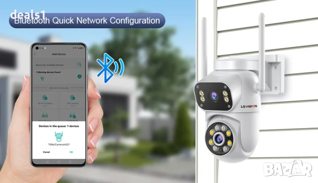LS VISION WiFi IP PTZ 4K 8MP Камера Цветно нощно виждане Двупосочно аудио iCSee APP, снимка 10 - IP камери - 51016045