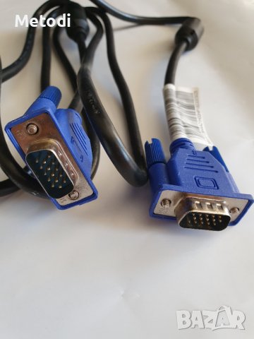 Кабел за монитор VGA-VGA с 2бр. мъжки конектори D-SUB male 15 pin, дължина 1.8 м, снимка 1 - Кабели и адаптери - 42189896