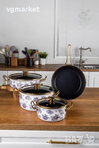 Комплект тенджери и тиган Bonera Academia Liliuyum Belly 7 части