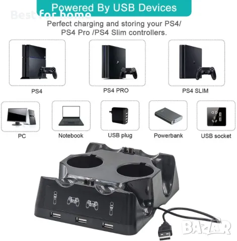 Станция за зареждане на контролер -докинг Tihokile, снимка 3 - Аксесоари - 49825101