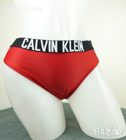 Calvin Klein M/L червена спортна бикина/бански с лека лъскавина, снимка 5 - Бански костюми - 42069448