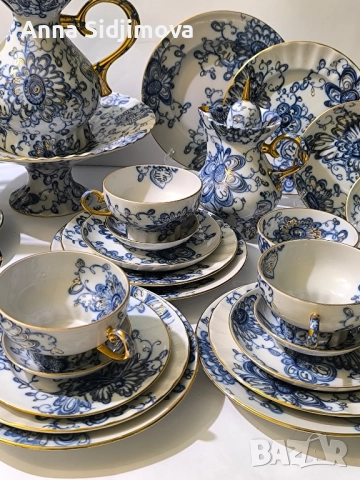 Руски порцелан ЛФЗ сервиз за чай , снимка 8 - Сервизи - 52252368