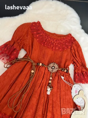 Бебешка рокля с колан, снимка 2 - Бебешки рокли - 47708822