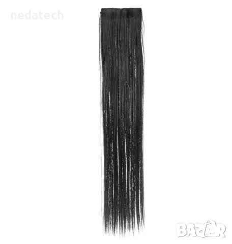 Hair Extention с клипс, в черен цвят 55cm