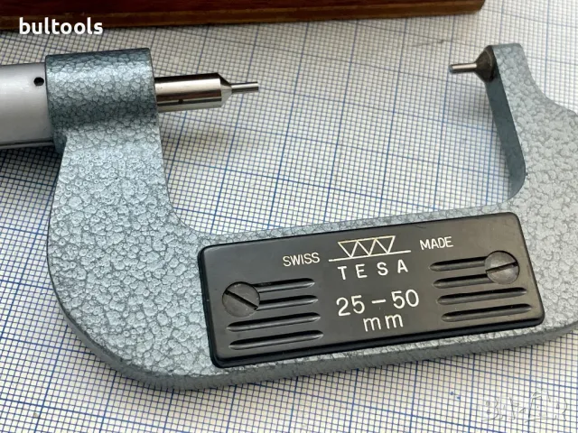Швейцарски микрометър TESA 25-50mm., снимка 5 - Други инструменти - 48128711