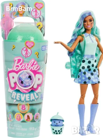 Оригинална ароматизирана кукла в чаша Barbie® Pop Reveal™Barbie - Green tea / Зелен чай / 8 изненади