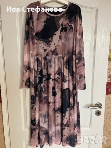 Нова луксозна ежедневна елегантна рокля вискоза  midi дължина пепел от рози черна рокля , снимка 4 - Рокли - 47538996
