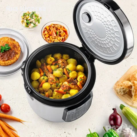Мултикукър 5L 930W – 45 програми, LED дисплей, отложен старт, снимка 2 - Мултикукъри - 55787579