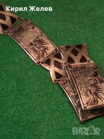 СТАРИННА АРАБСКА СРЕБЪРНА с НИЕЛО РЪЧНО ХУДОЖЕСТВЕНО ОРНАМЕНТИРАНА ГРИВНА УНИКАТ МАЙСТОРСКА 25702, снимка 5 - Антикварни и старинни предмети - 35859106