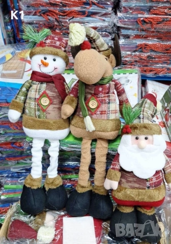 Плюшени играчки Снежен човек/Елен/Дядо коледа плюшена играчка 50см