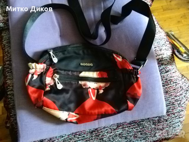 Чанта промазан плат през рамо Бобо женска 27х20х10см, снимка 1 - Чанти - 42318304
